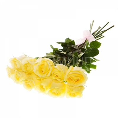 Розы код 672 Букет из желтых роз - яркий жизнерадостный букет из одиннадцати цветочных королев. 11 жёлтых роз